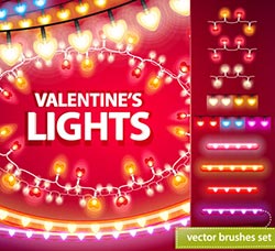 AI画笔：Valentines Lights Decorations Set